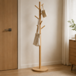Nordic-Style Solid Wood Floor-Standing Coat Rack