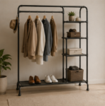 Industrial-Style Iron Coat & Display Rack